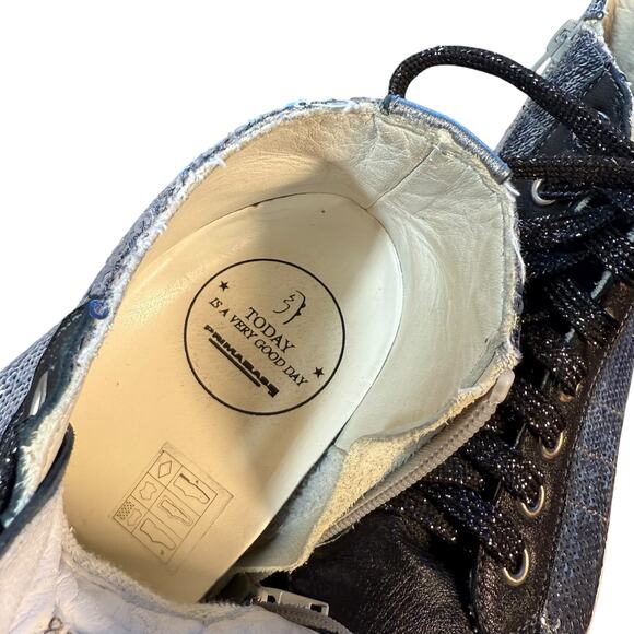 PRIMABASE Forma Women's High Top Silver Sequin Leather Sneakers Size 7.5 - Picture 7 of 12